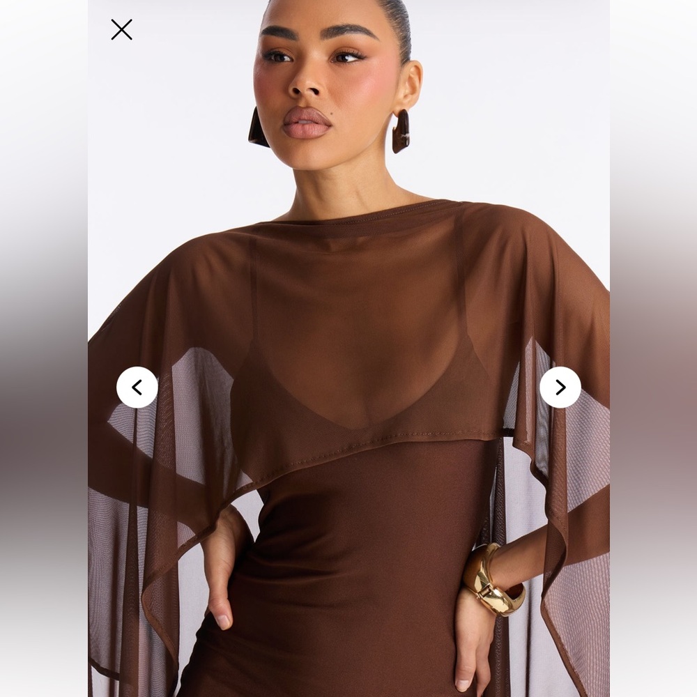 Brown Cape Dress Fashion Nova - Picture 5 of 6